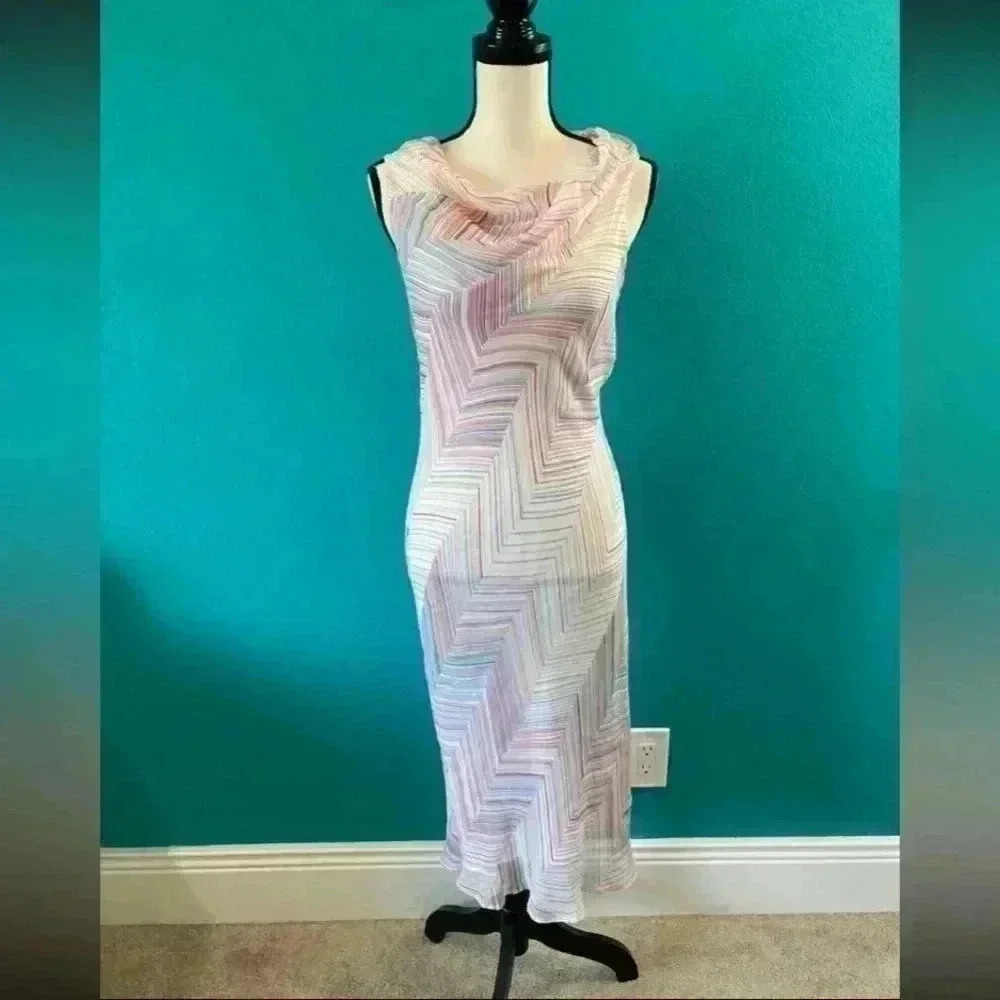 Caractère pink and white striped maxi dress